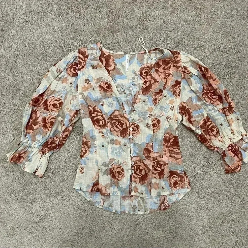 Free People Found You Printed Top ~ Size XS! Absolutely gorgeous top! - Picture 11 of 13